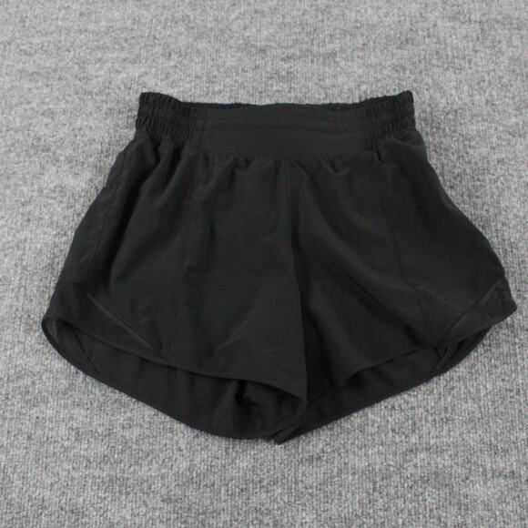 Lululemon Shorts Women 6 Hotty Hot High Rise Long 4 Black Lined Running Athletic - Picture 6 of 15